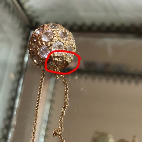 14K Solid Yellow Gold diamond charm - Picture 4 of 8